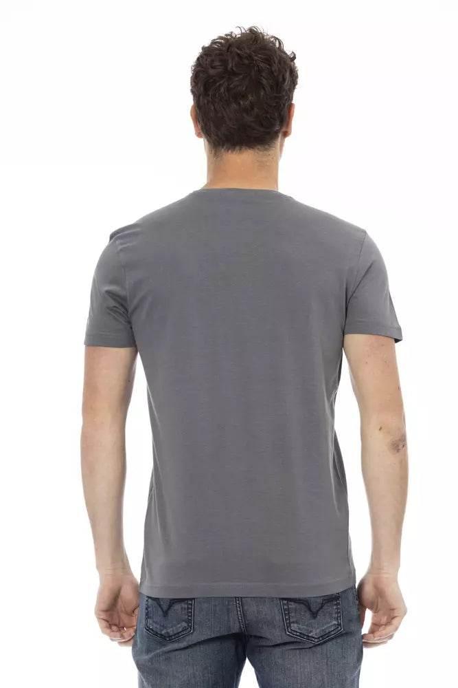 Trussardi Action Gray Cotton Men T-Shirt - Hilstor