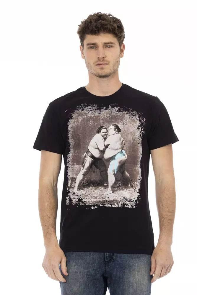 Trussardi Action Black Cotton Men T-Shirt - Hilstor