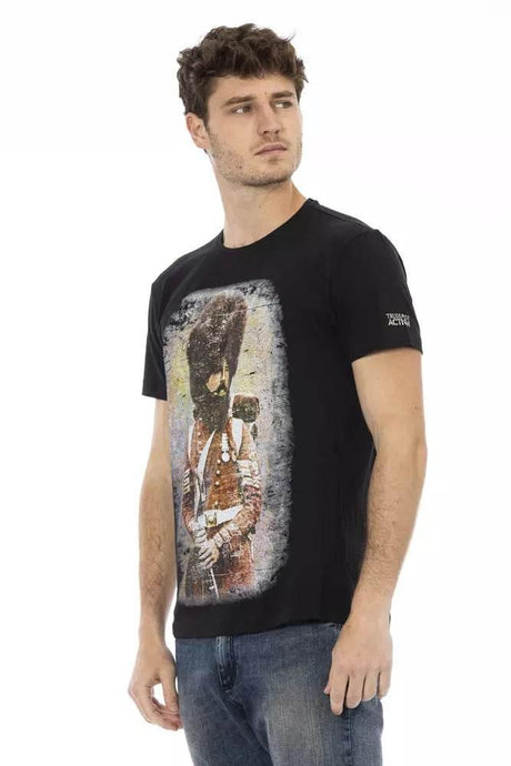 Trussardi Action Black Cotton Men T-Shirt - Hilstor