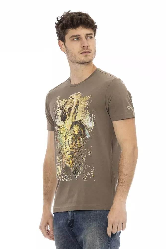 Trussardi Action Brown Cotton Men T-Shirt - Hilstor