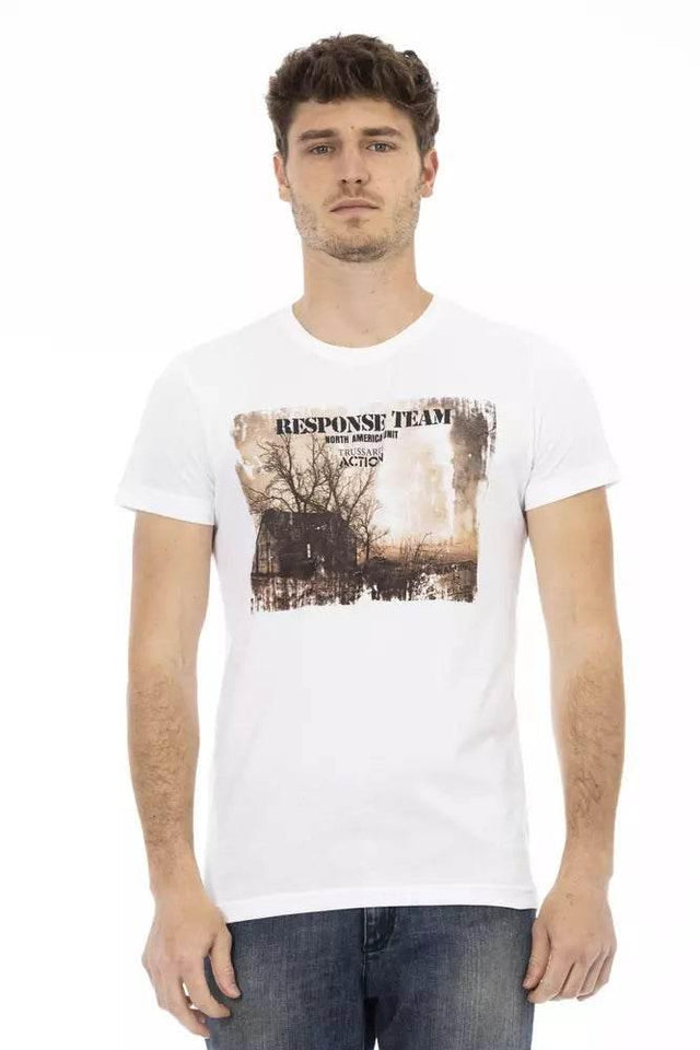 Trussardi Action White Cotton Men's T-Shirt - Hilstor