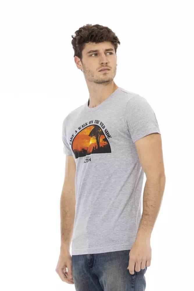 Trussardi Action Gray Cotton Men T-Shirt - Hilstor