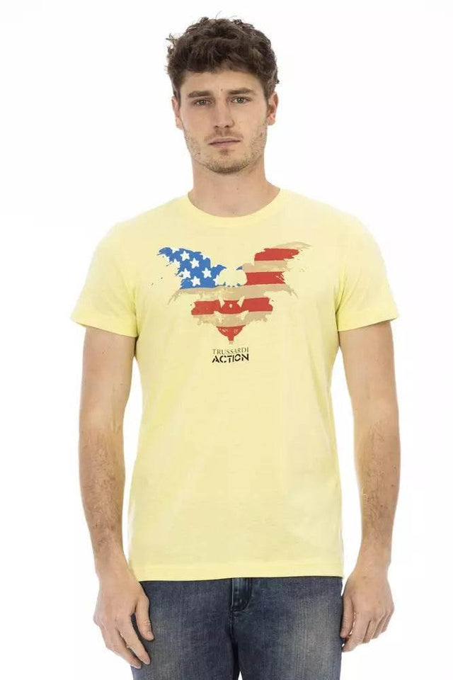 Trussardi Action Yellow Cotton Men's T-Shirt - Hilstor