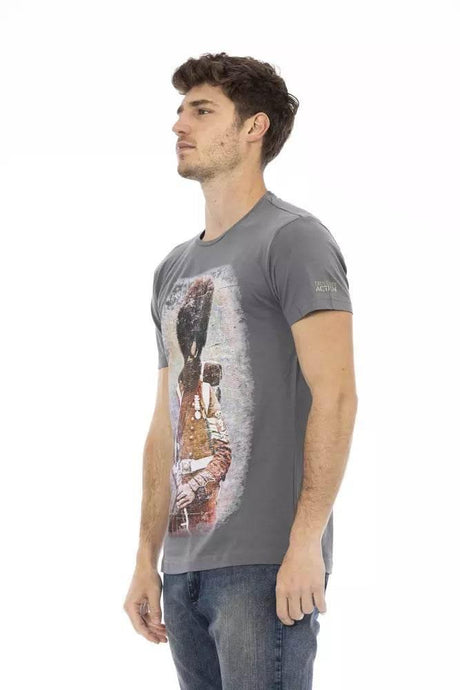 Trussardi Action Gray Cotton Men T-Shirt - Hilstor