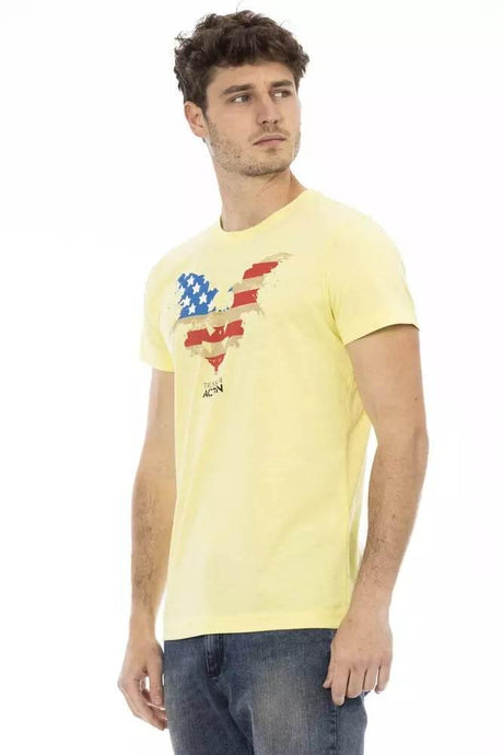 Trussardi Action Yellow Cotton Men's T-Shirt - Hilstor