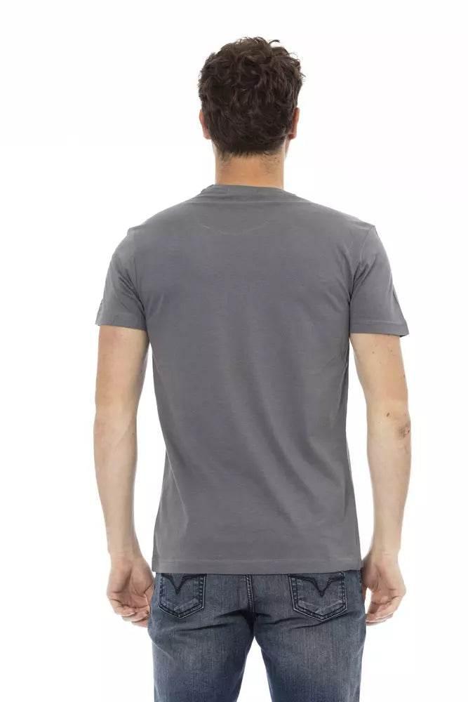 Trussardi Action Gray Cotton Men T-Shirt - Hilstor