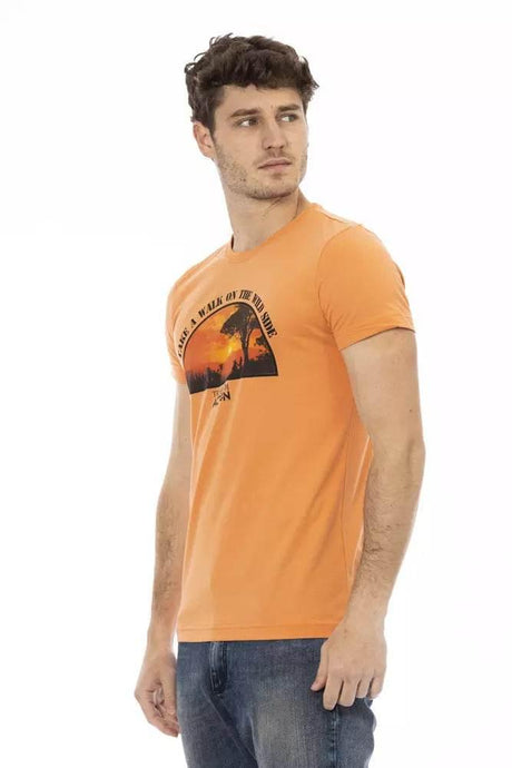 Trussardi Action Orange Cotton Men T-Shirt - Hilstor