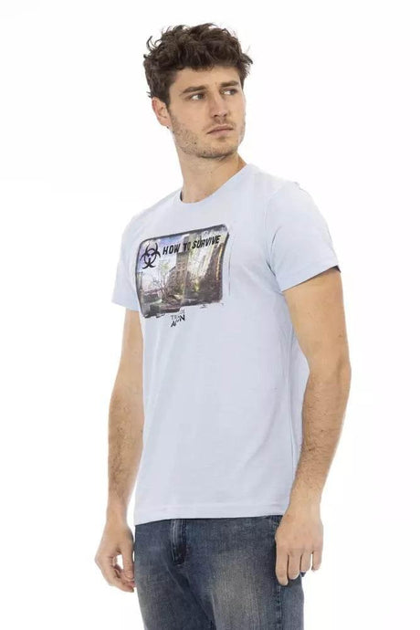 Trussardi Action Light Blue Cotton Men T-Shirt - Hilstor