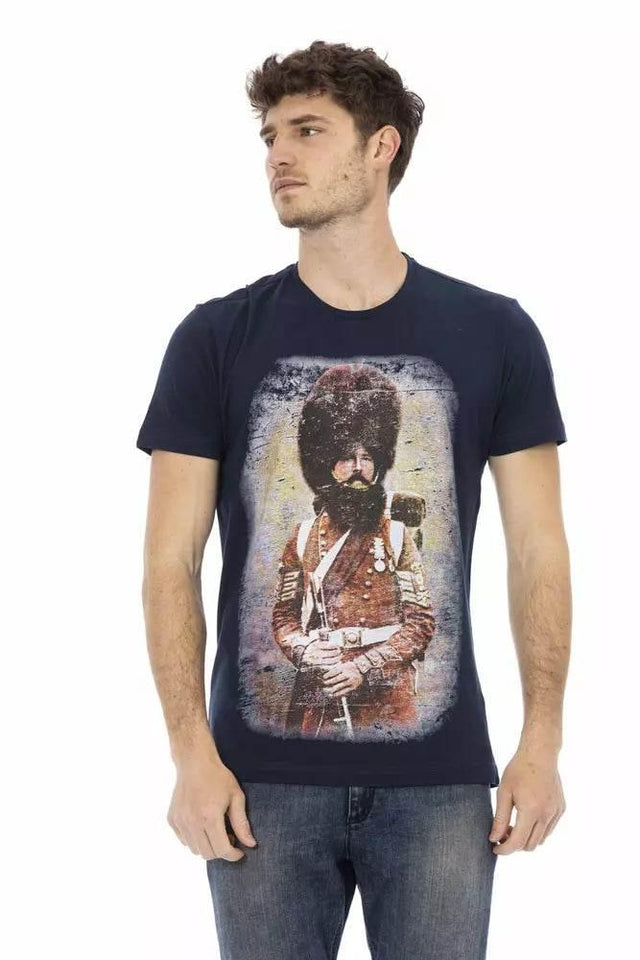 Trussardi Action Blue Cotton Men T-Shirt - Hilstor