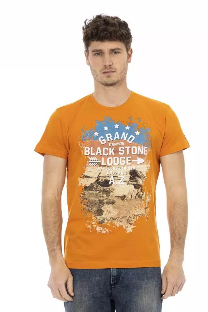 Trussardi Action Orange Cotton Men T-Shirt - Hilstor