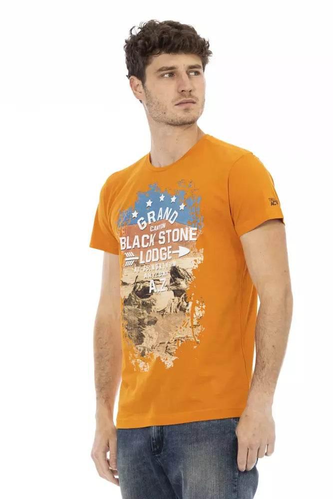 Trussardi Action Orange Cotton Men T-Shirt - Hilstor