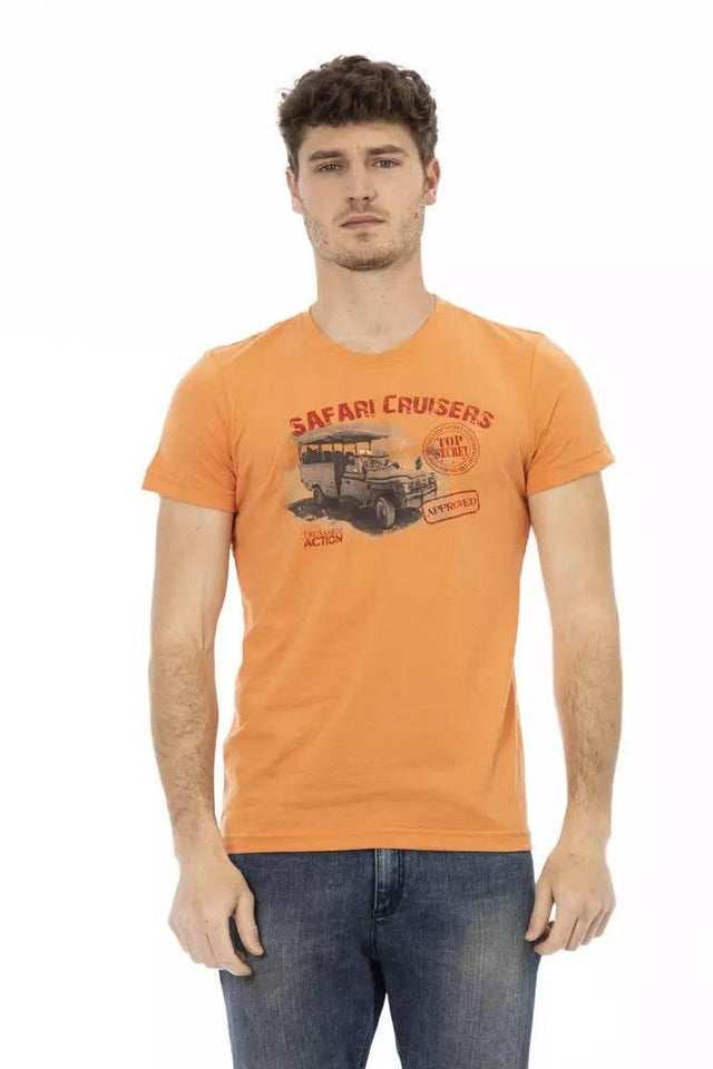 Trussardi Action Orange Cotton Men T-Shirt - Hilstor