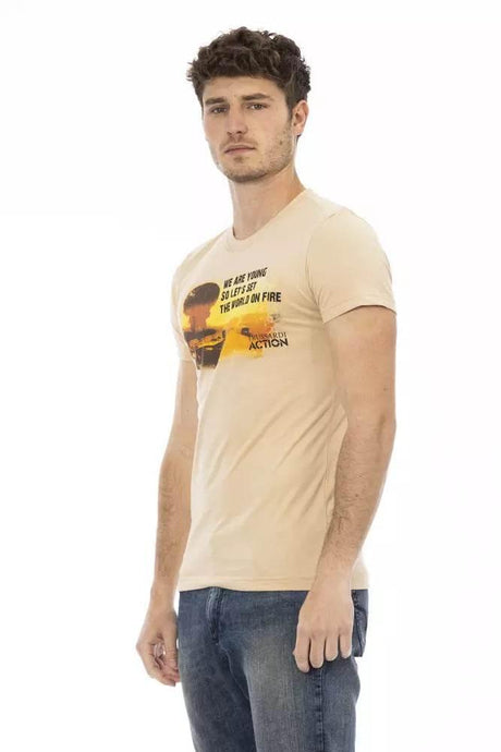 Trussardi Action Beige Cotton Men T-Shirt - Hilstor