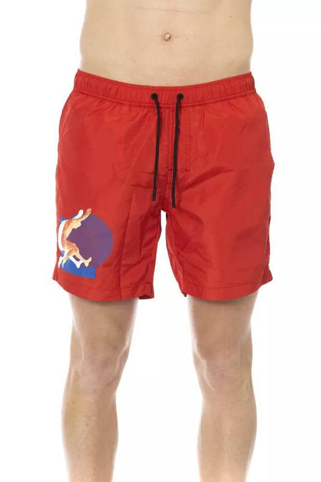 Bikkembergs Red Polyester Men Swim Short - Hilstor