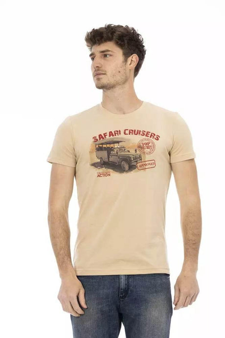 Trussardi Action Beige Cotton Men T-Shirt - Hilstor