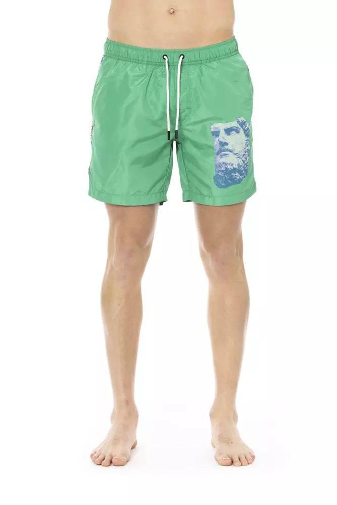 Bikkembergs Green Polyester Men Swim Short - Hilstor