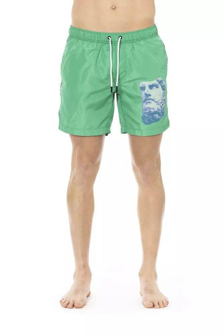 Bikkembergs Green Polyester Men Swim Short - Hilstor