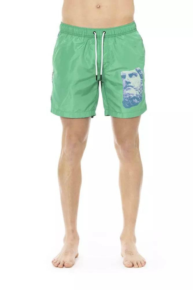 Bikkembergs Green Polyester Men Swim Short - Hilstor