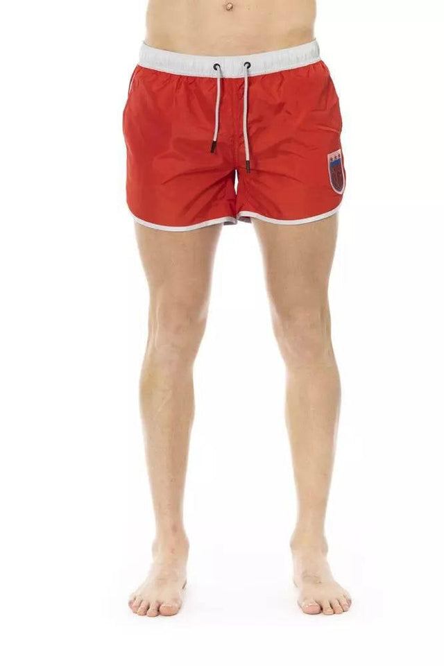Bikkembergs Red Polyester Men Swim Short - Hilstor