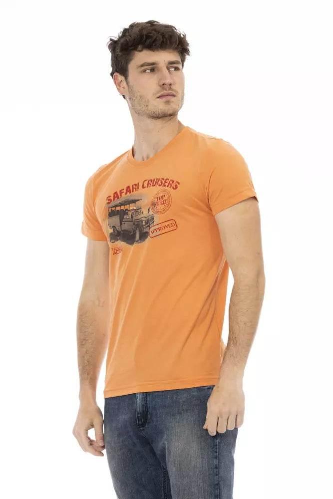 Trussardi Action Orange Cotton Men T-Shirt - Hilstor