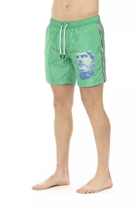 Bikkembergs Green Polyester Men Swim Short - Hilstor