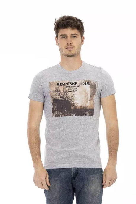 Trussardi Action Gray Cotton Men T-Shirt - Hilstor