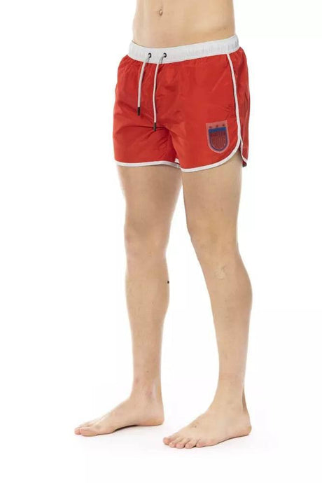 Bikkembergs Red Polyester Men Swim Short - Hilstor