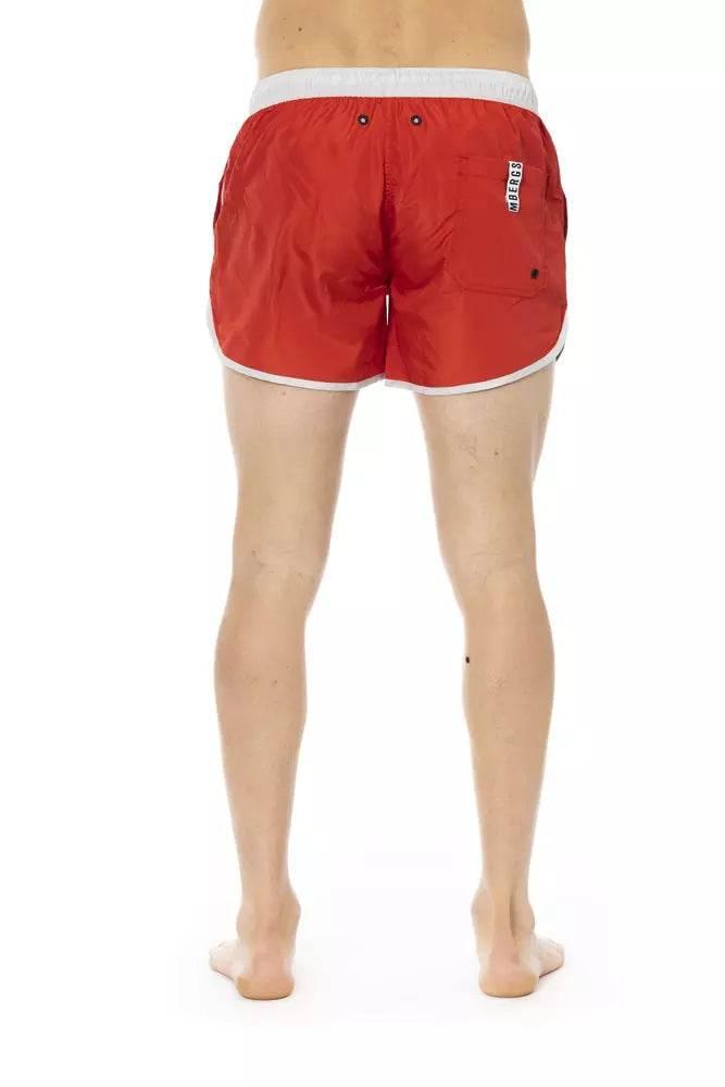 Bikkembergs Red Polyester Men Swim Short - Hilstor