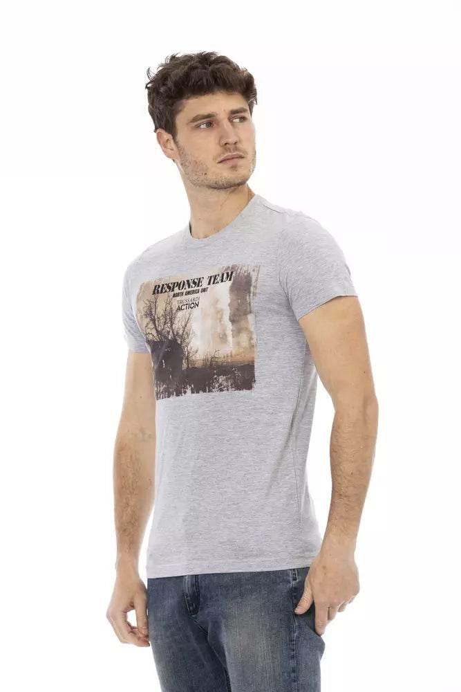 Trussardi Action Gray Cotton Men T-Shirt - Hilstor