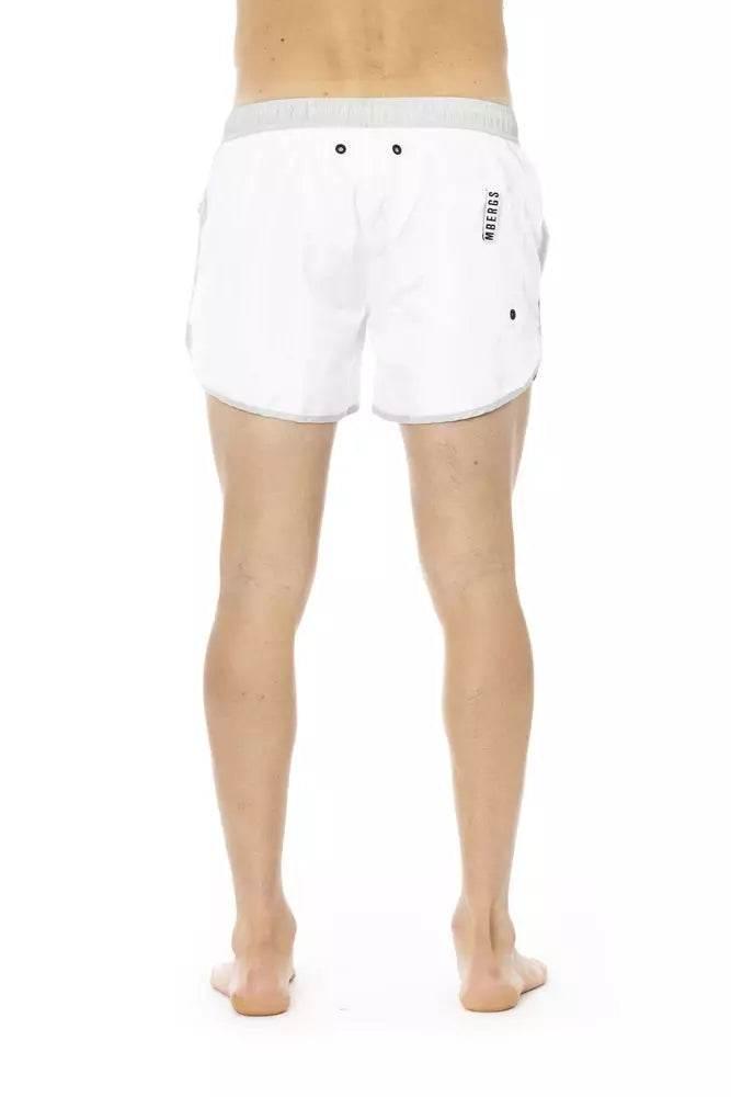 Bikkembergs White Polyester Men Swim Short - Hilstor