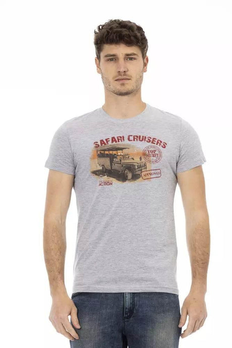 Trussardi Action Gray Cotton Men T-Shirt - Hilstor