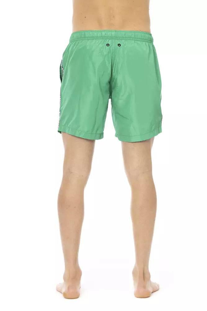 Bikkembergs Green Polyester Men Swim Short - Hilstor