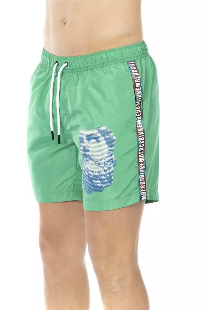 Bikkembergs Green Polyester Men Swim Short - Hilstor