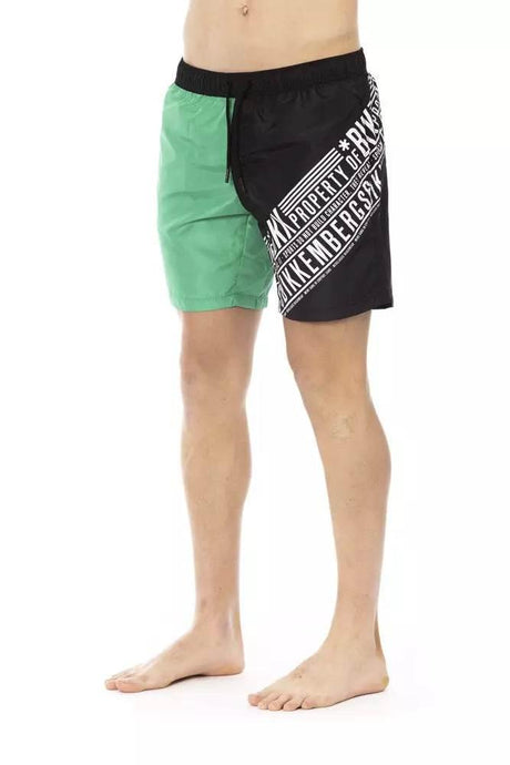 Bikkembergs Green Polyester Men's Swim Short - Hilstor