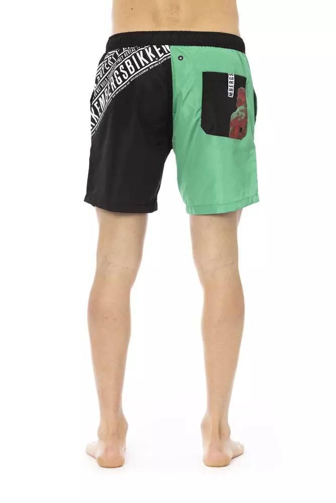 Bikkembergs Green Polyester Men's Swim Short - Hilstor
