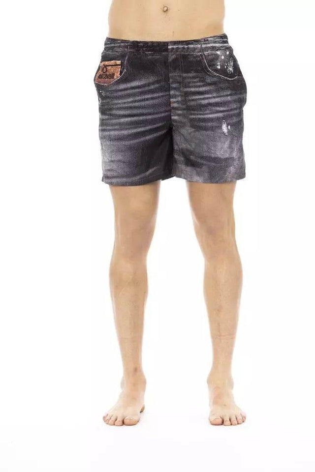 Just Cavalli Black Polyester Men Swimwear Short - Hilstor