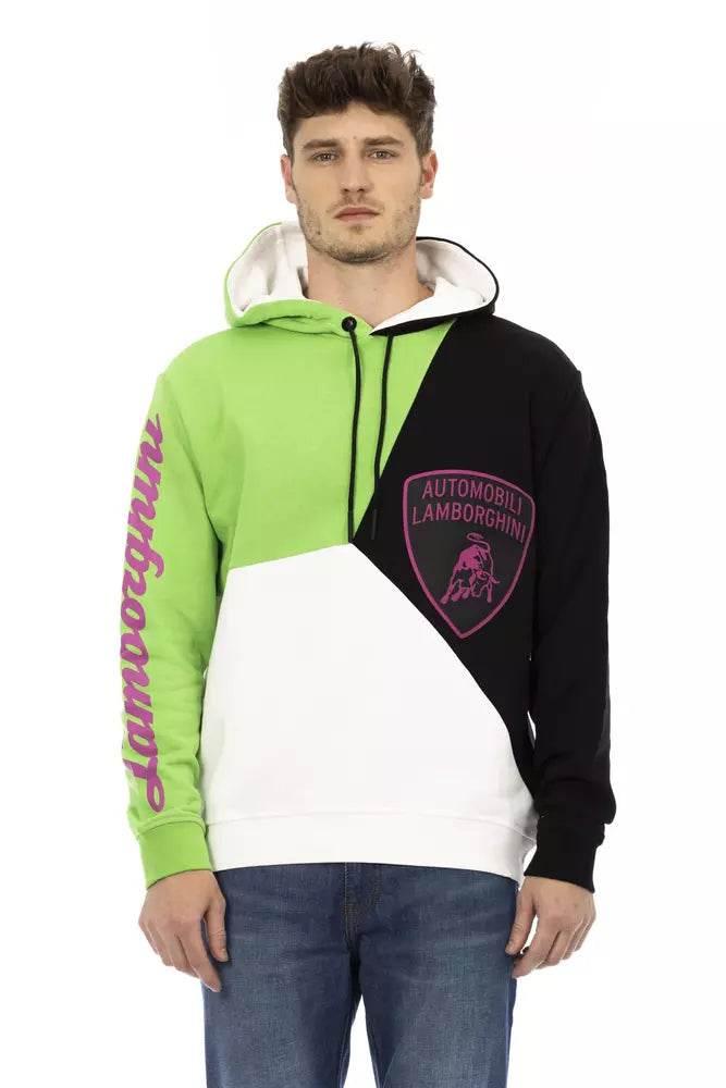 Automobili Lamborghini White Cotton Men's Hooded Sweater - Hilstor