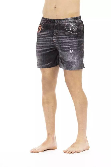 Just Cavalli Black Polyester Men Swimwear Short - Hilstor