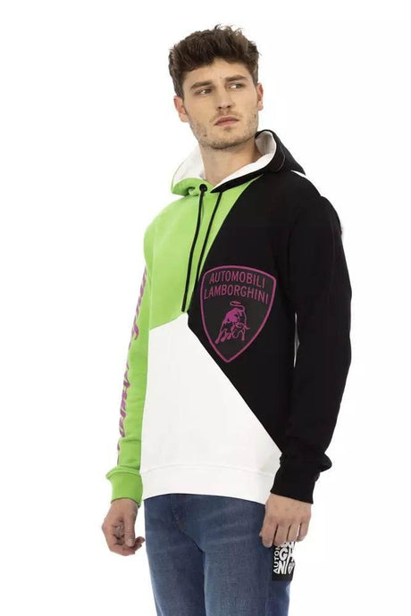 Automobili Lamborghini White Cotton Men's Hooded Sweater - Hilstor