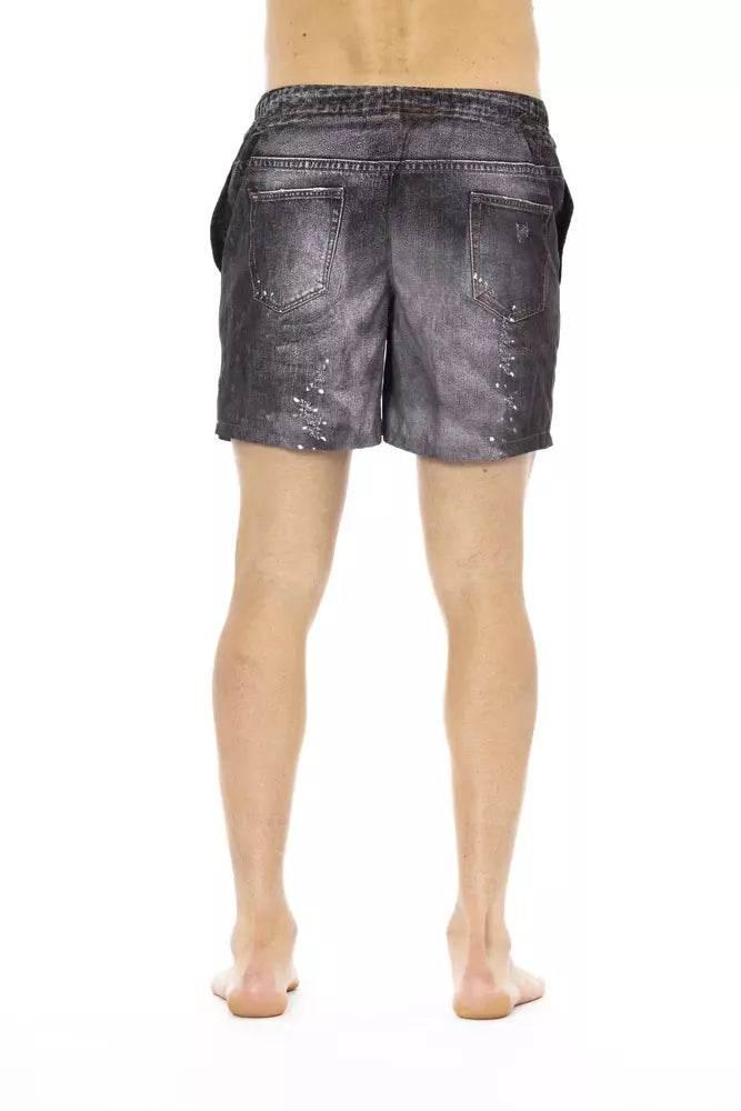Just Cavalli Black Polyester Men Swimwear Short - Hilstor