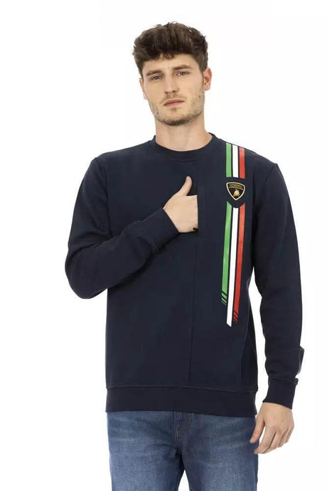 Automobili Lamborghini Blue Cotton Men's Sweater - Hilstor