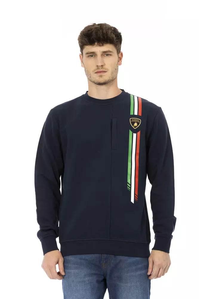 Automobili Lamborghini Blue Cotton Men Sweater - Hilstor