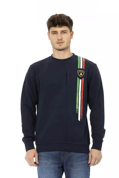 Automobili Lamborghini Blue Cotton Men's Sweater - Hilstor