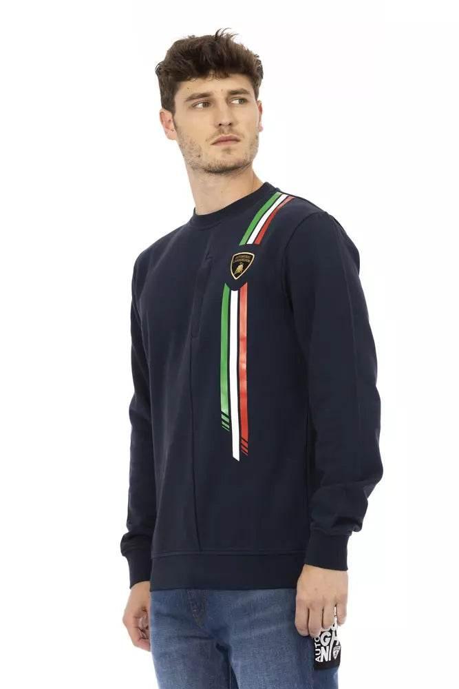 Automobili Lamborghini Blue Cotton Men Sweater - Hilstor