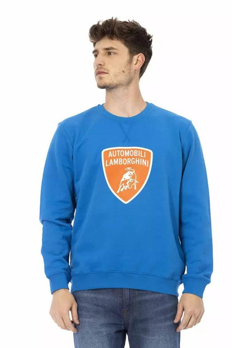Automobili Lamborghini Blue Cotton Men Sweater - Hilstor