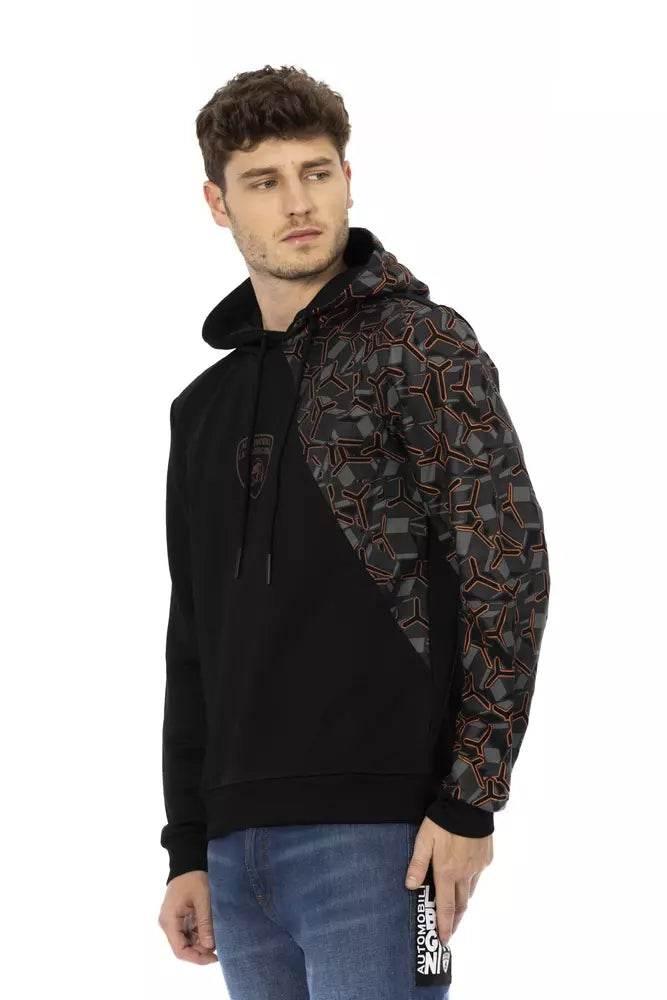 Automobili Lamborghini Black Cotton Men's Hooded Sweater - Hilstor