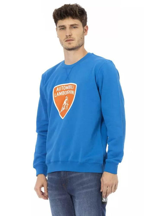 Automobili Lamborghini Blue Cotton Men Sweater - Hilstor