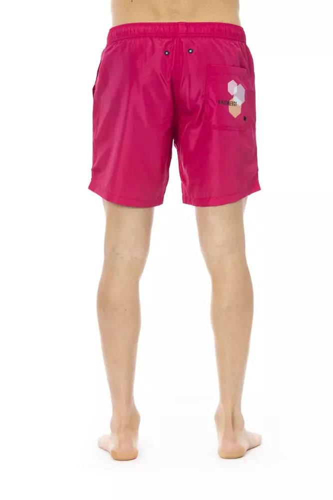 Bikkembergs Fuchsia Polyester Men Swim Short - Hilstor