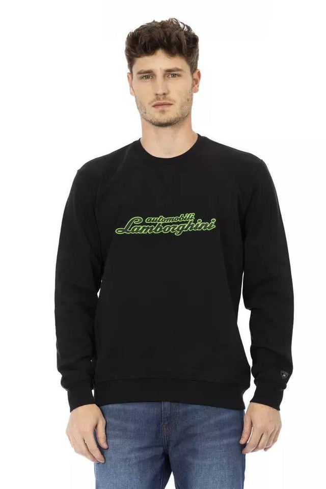 Automobili Lamborghini Black Cotton Men's Sweater - Hilstor