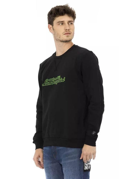 Automobili Lamborghini Black Cotton Men's Sweater - Hilstor